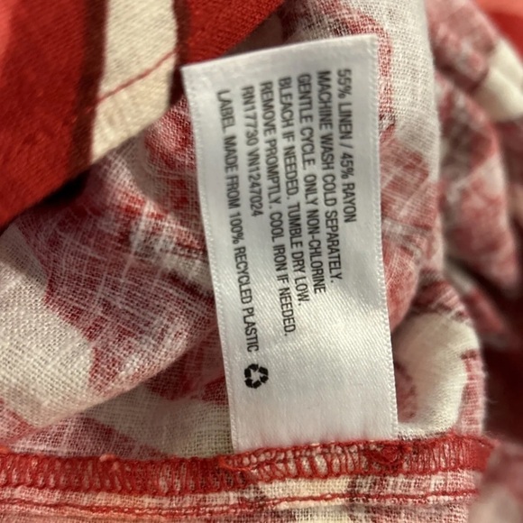 RHODE x Target Red Bat Sleeve Floral Linen Blend Midi Dress Size 17 NWT - Picture 15 of 15